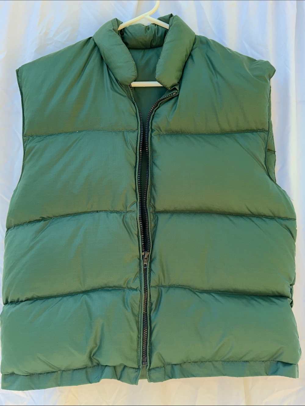 Vintage Forest Green Down Puffer Vest Ripstop Nylon Retro Gorpcore M/L